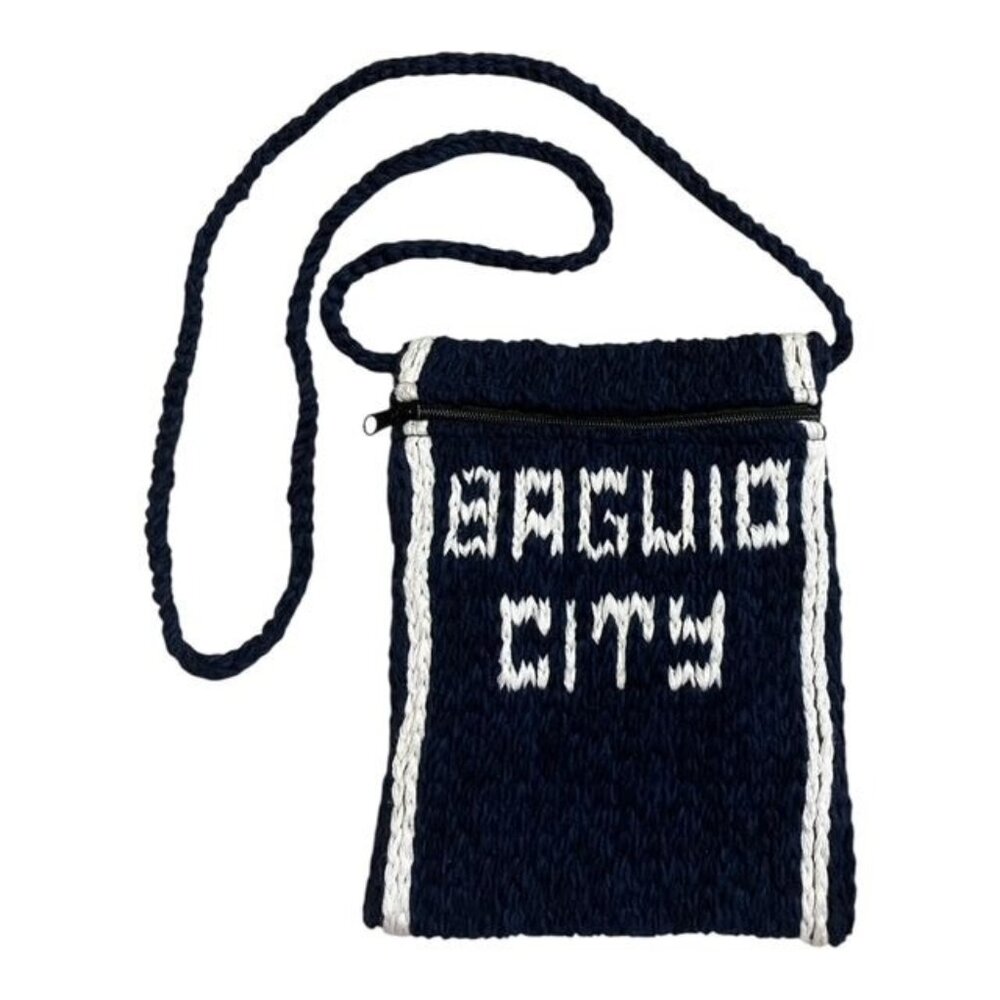 Baguio City Philippines Woven Crossbody Bag Souvenir with Matching Coin Purse Y2